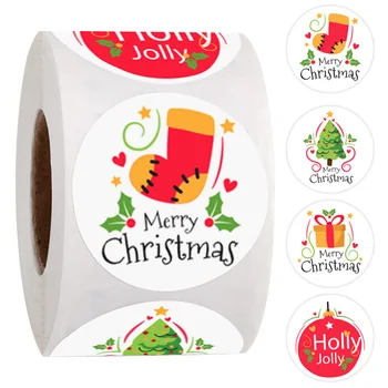500шт стикери весела Коледа 4 дизайн на Празнични украси Етикети за печене пликове за опаковане на Подаръци, ръчно изработени Декоративни стикери