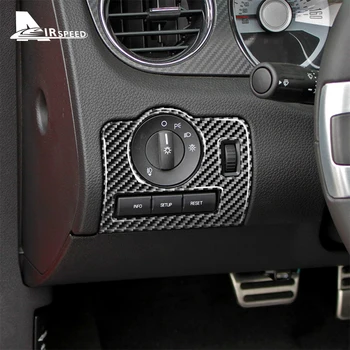 Стикер на бутона за включване на автомобилните фарове за Ford Mustang 2010 2011 2012 2013 2014 Аксесоари от въглеродни влакна За вътрешна декорация