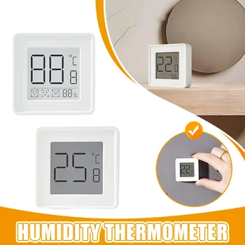 LCD електронен цифров измерител на температура и влажност на въздуха, Удобен домашен термометър, влагомер, метеорологичната станция за помещения и на улицата, часовници
