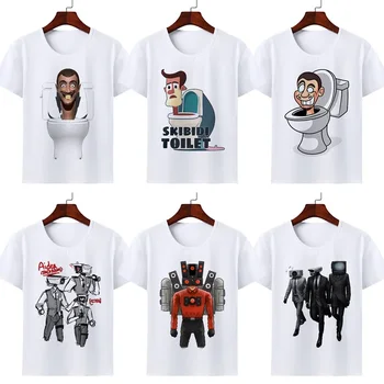 Детска тениска за момчета Skibidi Toilet с принтом на герои от аниме, тениски за cosplay, Младежки мъжки тениски с образа на Титан Speakerman