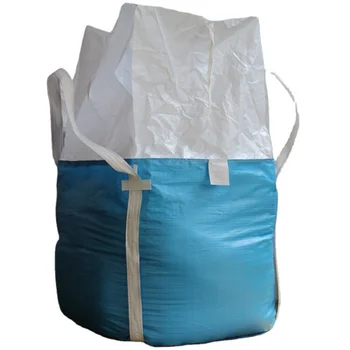 Индивидуален продукт 、 строителна чанта 2 тона с пълна колан синьо горната част на полата в долната плоска с два кръга транспортна опаковка