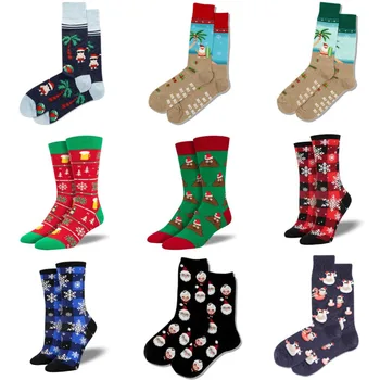 2 чифта/лот Коледни Креативни Мъжки Чорапи на Дядо Коледа Harajuku Със Забавна Личност Санта Лосове Модни Коледни Аксесоари Подаръци Нови