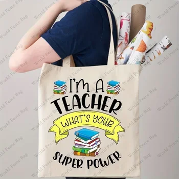 FD01 АЗ съм учител, коя имаш тежкотоварни холщовая чанта за пазаруване, множество ежедневни чанта през рамо
