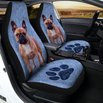 калъф за столче за кола с шарките на булдог е подходящ за повечето покривала за столчета за автомобил защитен калъф за седалка модно животно 2 елемента авточасти