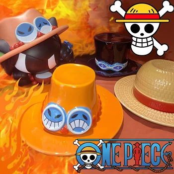 Аниме One Piece Luffy Купа за сламени шапки Чаша за вода Скъпа купа за рамена Мультяшная домакински Керамични съдове Купа за спагети Пръчици за хранене