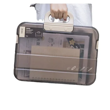 Прозрачна пластмасова кутия за преносим файлове за корпоративни консумативи папка за документи trieur за документи A4 органайзер