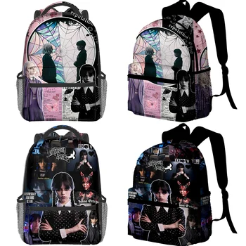 Училищен раница Wednesday Addams за момичета, училищна чанта с 3D-принтом, Модерни раници Mochila, чанти за лаптоп, Студентски чанта, Училищен чанта, подарък