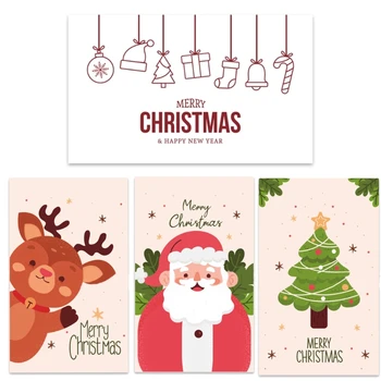 50 опаковки чисти картички весела Коледа, правоъгълни елегантни картички, с покритие на хартия за опаковане на подаръци, празнична бутик, совалка
