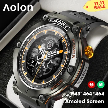 Смарт часовници Aolon Amoled Compass Bluetooth Покана с 1,43-инчов Екран 466 * 466, Умни часовници с батерия 420 ма, Динамичен контрол на Сърдечната честота