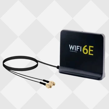 Преносима Антена 2.4 5.8 g g 6g Wifi 6e Mimo С Кабел 2 елемента Вътрешна Външна Безжична Антена С Магнитно Дъно За Мрежова Карта