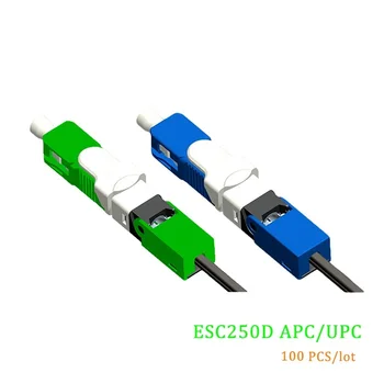 Безплатна доставка, 100, 200 бр./лот FTTH ESC250D SC APC и SC UPC един режим оптичен Бърз конектор FTTH SM Optic Fast Connector