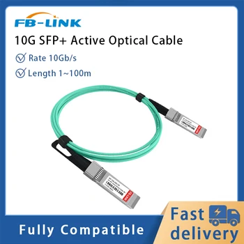 10G Кабел свидетелството за авиационен оператор SFP + до SFP + OM3 1/3/5/7/15/20 М Активен Оптичен кабел LSZH, съвместим с Mellanox MikroTik Cisco Ethernetswitch