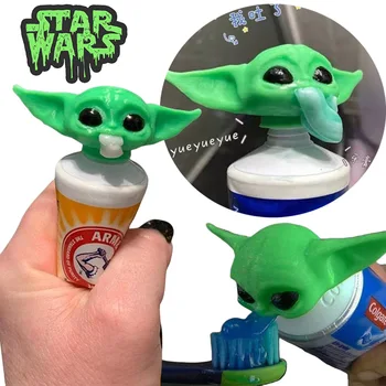 Домашен опаковка на паста за зъби Star Wars Baby Йода, сокоизстисквачка, сладък титуляр за паста за зъби, аксесоари за баня, Забавни малки играчки-пародия