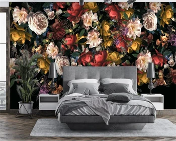 beibehang papel de parede Индивидуална модерна ръчно рисувани цветя на фона на стената, за да интериор, флорални пасторални фонови картинки