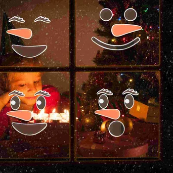 2 Листа Коледно Етикети В Прозореца На Снежен Човек Стъклени Стикери За Стена Коледни Декоративни Стикери