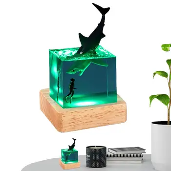 Скулптура от морска флора и фауна, лампа в кубичен океаническом стил за Включване на нов нощна светлина за създаване на атмосфера в офиса, компютърна маса в спалнята