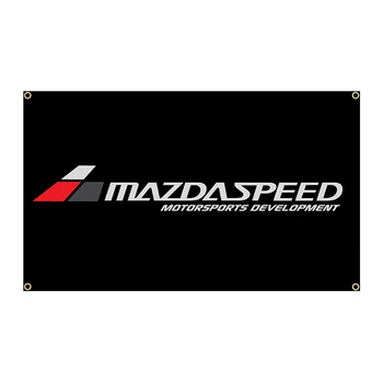 90x150 см, флаг състезателен автомобил на Mazda Speed с принтом от полиестер, банер за гараж или външна украса, гоблен