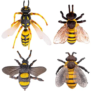 4шт реалистични градински фигури насекоми, Фигурки на пчелите, играчки-насекоми, бижута, модул за Обучение подпори