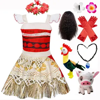 Костюм Моаны, карнавалните костюми за момичета, детски приключения, Хелоуин, Ден на Раждане, празничен комплект дрехи за cosplay, за деца 2-10 години