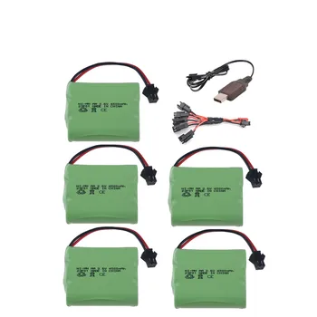 3,6 4500 mah AA NI-MH Акумулаторна Батерия със Зарядно Устройство За RC Автомобили Роботи Танк Влак Част на канонерките AA 3,6 3000 mah Акумулаторна Батерия