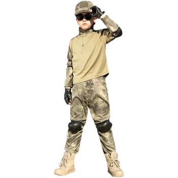 Детски камуфляжный игри костюм специални сили, военна тренировочная дрехи, полево екипировка за летен лагер на открито, на костюм за изяви