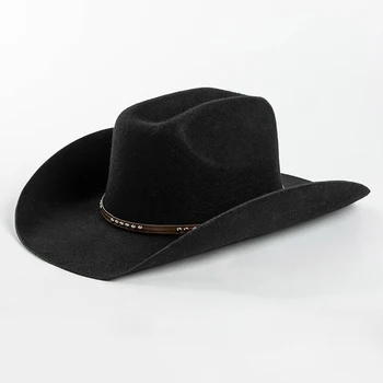 Каубойски шапки в стил уестърн от 100% вълна за унисекс, Реколта джаз шапка на Лейди Cowgirl, мъжка шапка Gentleman дамска шапка клош, Тайнството на сомбреро, Шапки Hombre