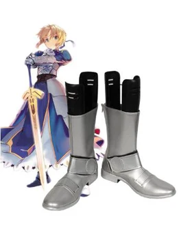 Обувки за cosplay Fate Zero Fate Stay Night Saber, обувки за cosplay в стил аниме за Хелоуин, обувки за cosplay, ушити специално за възрастни мъже, обувки