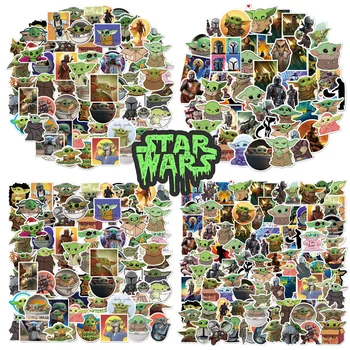 Етикети Star Wars Baby Йода Kawaii Стикер с Графити от PVC За пътуване на открито САМ Естетически Декоративен Албум за албуми, Детски Канцеларски материали Подарък