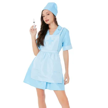 Рокля за парти на Хелоуин, дрехи за ролеви игри забавна медицински сестри.