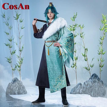 CosAn Game Genshin Impact Xiao Cosplay костюм Зелен Бамбук Красива Бойна форма Облекло за ролеви игри по време на партита