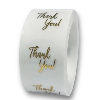 500шт Благодарствено Етикети 1 инч Прозрачна Златно Фолио за Запечатване на Пликове, Стикери Етикети, Красиви Неща за Подарък опаковки от 2,5 см E-01