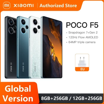 Глобалната версия на POCO F5 5G Восьмиядерный процесор Snapdragon 7 + Gen 2 120 Hz AMOLED DotDisplay 64-Мегапикселова Тройната Камера с OIS 67 W NFC 5000 mah