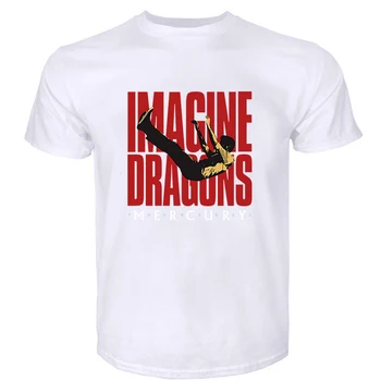 мъжки памучен тениска в ретро стил Imagine Dragons, тениска рок-група, градинска дрехи, летни модни тениски