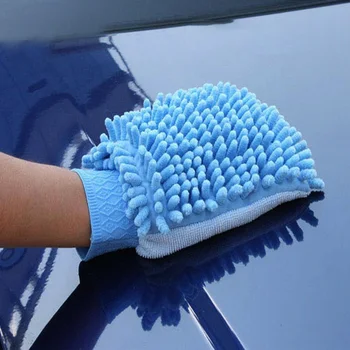 Ръкавица за почистване на автомобила от микрофибър с коралов флисом, двустранни салфетки, кърпи за почистване на автомобил, лек