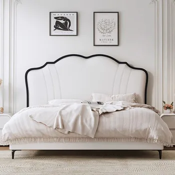 Модерно легло от масив Японски дърво Безплатна доставка Кожено легло Мързел White Минималистичная мебели за хола Cama De Casal