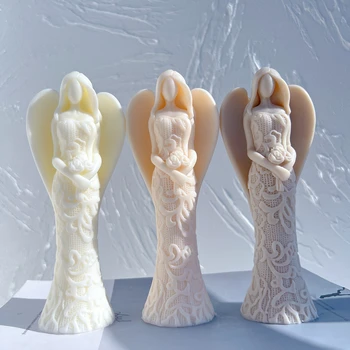 Силиконова форма за статуи на майката, скулптура Дама Ангел, форма за свещ на соев восък, гръцката женска фигурка за домашен декор