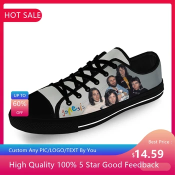 Ниски маратонки рок групата Дженезис, мъжки и дамски ежедневни обувки за юноши, парусиновые маратонки за бягане с 3D-принтом, дишаща лека обувки