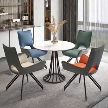 Трапезни столове от скандинавски на кожата, Модерни Офис столове за почивка, Модерен, Луксозен стол за хранене, Стол, мебели за хол и трапезария