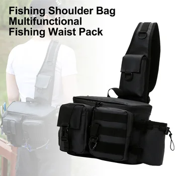 Многофункционална чанта за въдици, чанта през рамо, Оксфорд /600D найлон, водоустойчив поясная чанта за риболов с множество джобове, голяма поясная чанта за риболов с множество джобове