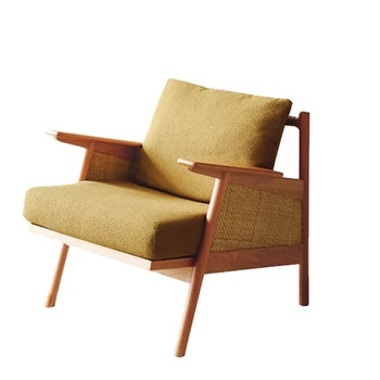 Стол за дневна в закрито Скандинавски дървен стол за спални от един пол Модерен салон Fauteuil Модерни мебели средата на века
