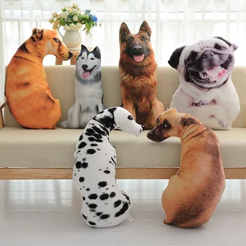 50-см възглавница във формата на кученце с 3D моделиране, възглавница от вътрешната страна от полипропилен памук, играчки за домашен интериор, мек плюшен къс кукла-куче, свалящ се
