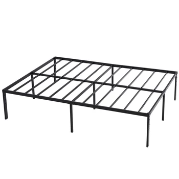 King / Queen / Full / Twin 4 размера, прост основен желязната рамка на легло, Височина легла 18 инча, черен [US-W]