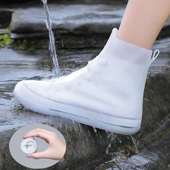 Нескользящие непромокаеми ботуши с висока шнорхел, дебели калъф за непромокаемых обувки силиконов калъф за обувки, бебешки мокри обувки за улицата в дъждовен ден