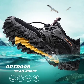 Размер 38-46, мъжки дишаща водна обувки, нескользящая градинска блатни обувки, леки, бързо съхнещи спортни маратонки за водни къмпинг.