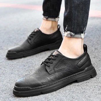 Нова мъжки спортни обувки, за разходки на открито, ежедневни мъжки обувки за ежедневно пътуване до работа, моден тренд, Луксозна Удобна универсална обувки Оксфорд