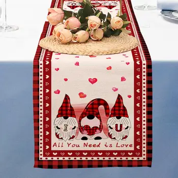 Настолна песен на Деня на Свети Валентин с романтичната фигура във формата на сърце, покритие на масата за хранене, декорация на сватбени партита, декорация на масата
