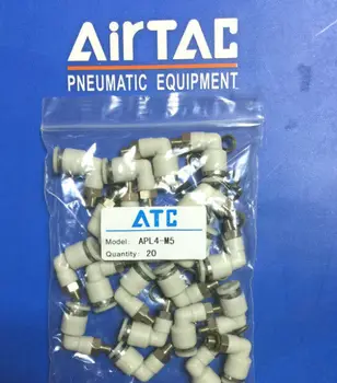 1 пакет/20 броя нови фитинги AirTAC APL4-M5 APL4M5
