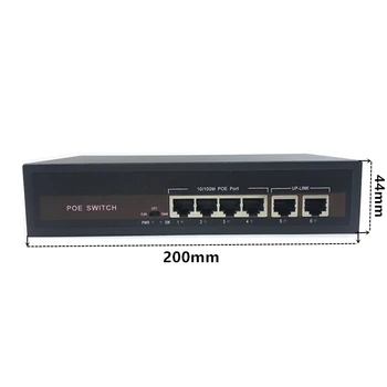 Switch POE 48V с Ethernet порт 5 10/100 Mbps IEEE 802.3 af/at Идеален за IP камери/безжична точка за достъп/система за видеонаблюдение Ethernet