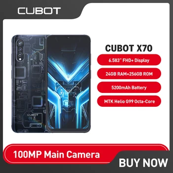 Смартфон Cubot X70 Android 13 Хелио G99 24 + GB 256 GB 100 Mp Тройната камера, NFC 120 Hz 6,583 