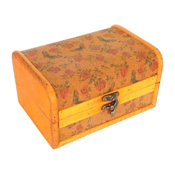Кутия за съхранение на бижута Дървена Ковчег за бижута Ретро дървена кутия за съхранение на бижута Обеци, Пръстени Колиета Гривни